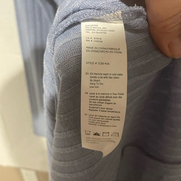 High low wrap dress. Blue Revamped. Polyester Rayon & spandex - Picture 3 of 4